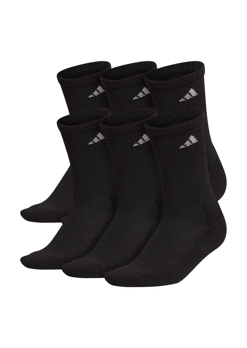 adidas Women's Athletic Cushioned Crew Socks (6-Pair) with Arch Compression /Aluminum 2