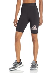 adidas Women's Badge of Sport 2-Tone 3-Stripes Graphic Bike Shorts