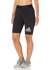 adidas Women's Badge of Sport 2-Tone 3-Stripes Graphic Bike Shorts