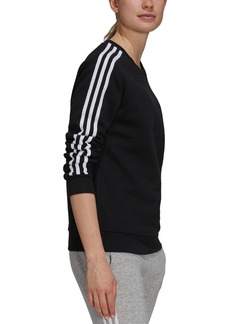 adidas Women's 3-Stripe Cotton Fleece Crewneck Sweatshirt
