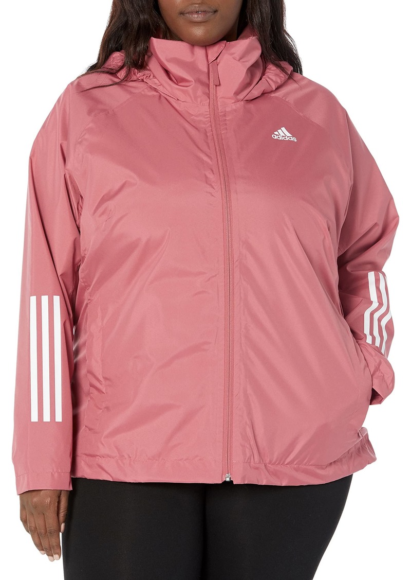 adidas Women's BSC 3-Stripes Rain.rdy Jacket Red