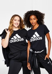 adidas Women's Essentials Logo Cotton T-Shirt, Xs-4X - White/black