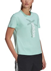adidas Women's Cotton Palm Tree-Graphic T-Shirt