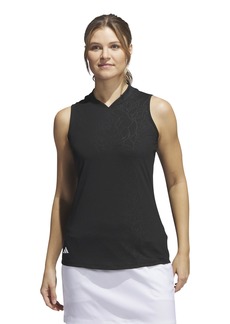 adidas Women's Embossed Sleeveless Polo Shirt