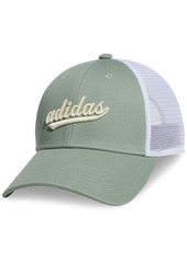 adidas Women's Embroidered Logo Mesh Trucker Hat - Silver Green/wonder White/white