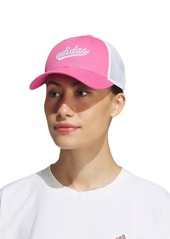 adidas Women's Embroidered Logo Mesh Trucker Hat - Pulse Magenta Pink/white