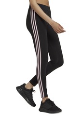 adidas Women's Essentials 3-Stripe Full Length Cotton Leggings, Xs-4X - Dark Grey Heather/black