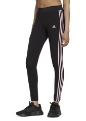 adidas Women's Essentials 3-Stripe Full Length Cotton Leggings, Xs-4X - Dark Grey Heather/black