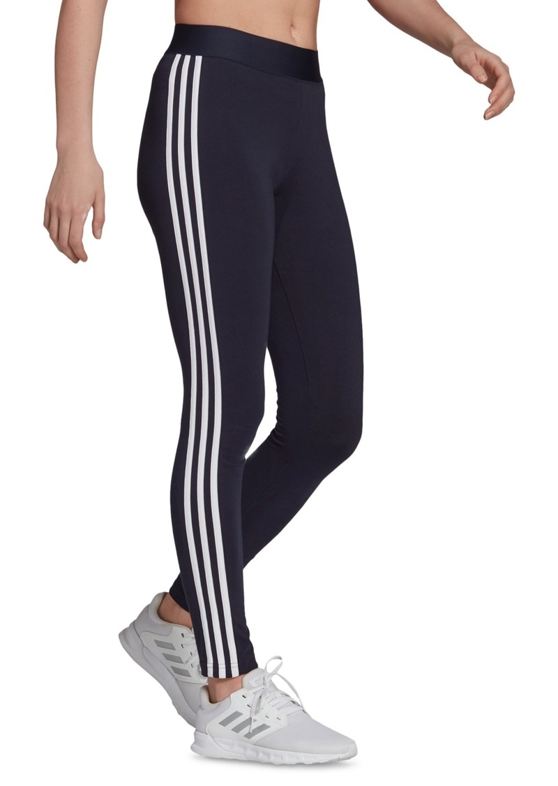 adidas Women's Essentials 3-Stripe Full Length Cotton Leggings, Xs-4X - Navy