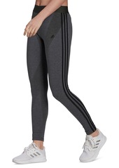 adidas Women's Essentials 3-Stripe Full Length Cotton Leggings, Xs-4X - Dark Grey Heather/black