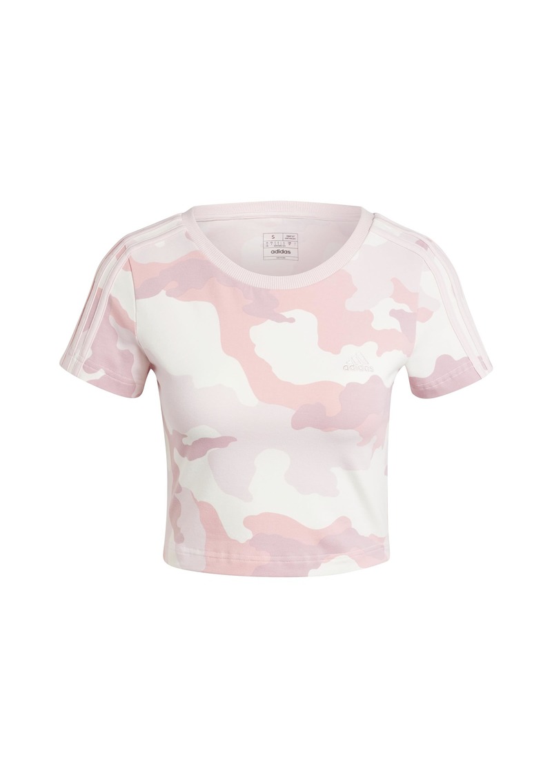 adidas Women's Essentials 3-Stripes Camouflage Printed Baby T-Shirt