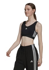 adidas Women's Essentials 3-Stripes Crop Top with Removable Pads