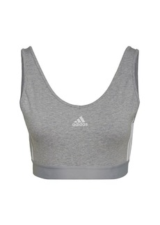 adidas Women's Essentials 3-Stripes Crop Top with Removable Pads