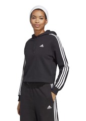 adidas womens Essentials 3-stripes French Terry Cropped Hoodie Hooded Sweatshirt   US