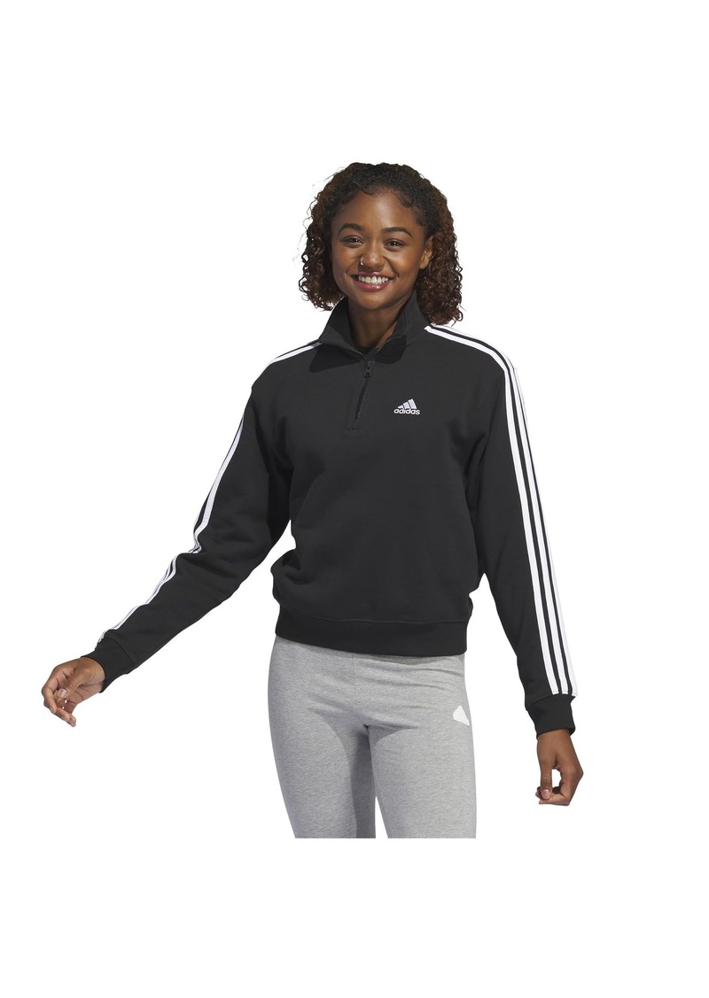 adidas Women's Essentials 3-Stripes Quarter-Zip Sweatshirt