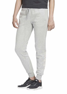 adidas womens Essentials Linear Pants Medium Grey/Pink Tint