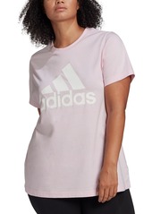 adidas Women's Essentials Logo Cotton T-Shirt, Xs-4X - Black/white