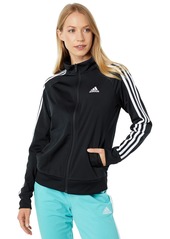 adidas womens Essentials Warm-up Slim 3-stripes Track Top Jacket   US