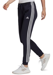 adidas Women's Essentials Warm-Up Slim Tapered 3-Stripes Track Pants, Xs-4X - Black