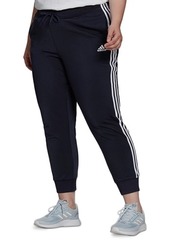 adidas Women's Essentials Warm-Up Slim Tapered 3-Stripes Track Pants, Xs-4X - Black