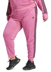 adidas Women's Essentials Warm-Up Slim Tapered 3-Stripes Track Pants, Xs-4X - Pulse Magenta/ Black