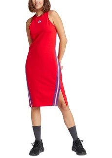 adidas Women's Future Icons 3-Stripes Side-Slit Dress - Better Scarlet