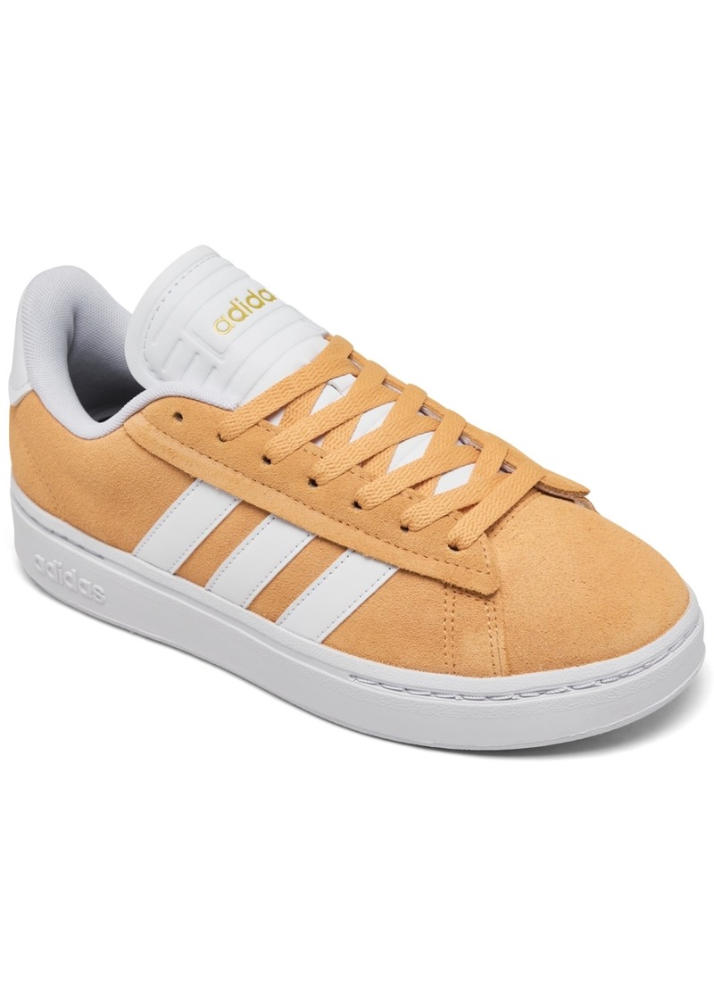 adidas Women's Grand Court Alpha Cloudfoam Lifestyle Comfort Casual Sneakers from Finish Line - Hazy Orange, White, Gold