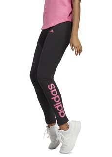 adidas Women's Linear-Logo Full Length Leggings, Xs-4X - Black, Pulse Magenta
