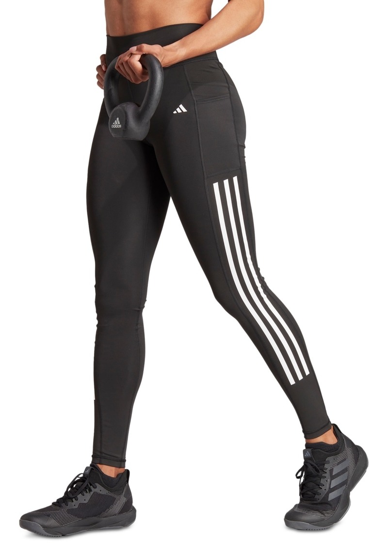 adidas Women's Optime Moisture-Wicking 3-Stripe 7/8 Leggings - Black