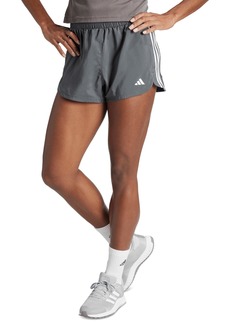adidas Women's Pacer Training 3-Stripes Woven High-Rise Shorts - Grey/white
