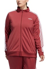 adidas Women's Plus Size Essential 3-Stripe Tricot Track Jacket