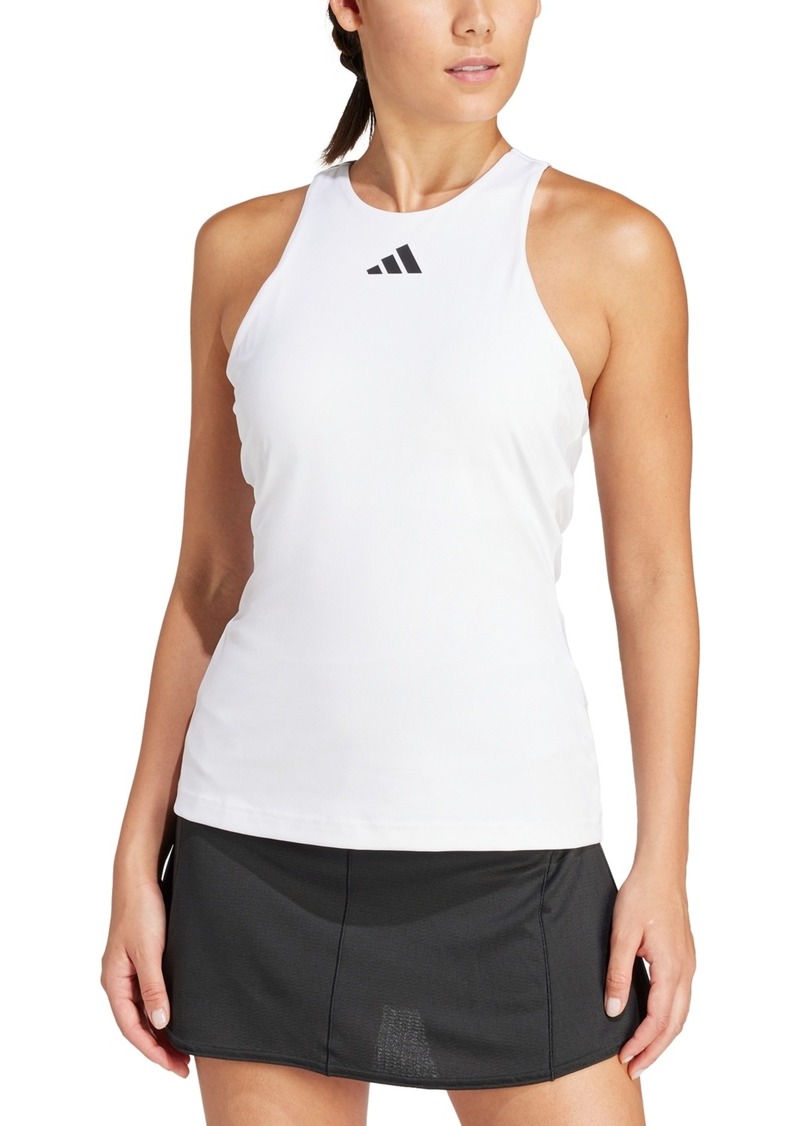 adidas Women's Sleeveless Y-Tank Tennis Top - White