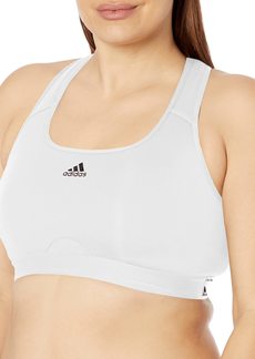 adidas Women's Plus Size Training Medium Support Racer Back Good Level Bra Padded w/ Removable Pads