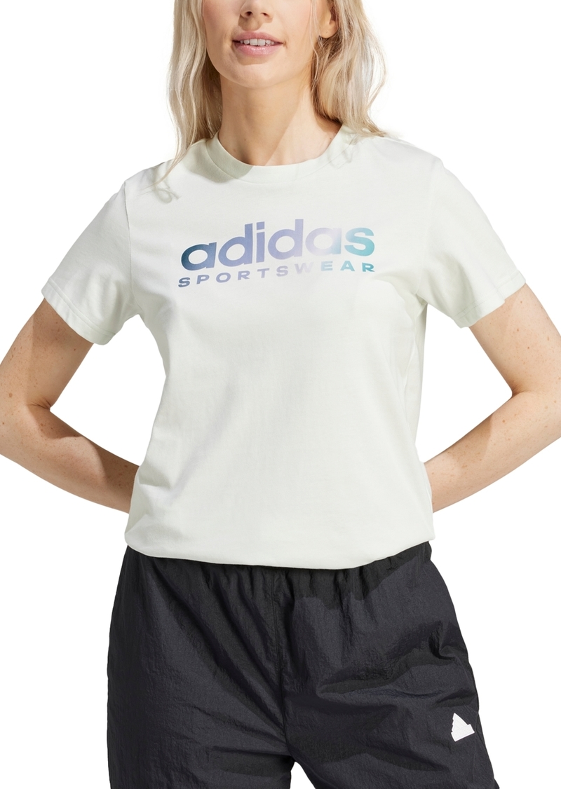 adidas Women's The Soft Side Linear Logo T-Shirt - Crystal Jade