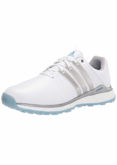 adidas Women's Tour360 XT Spikeless Golf Shoe White/Silver Metallic/Team Light Blue  M
