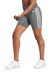 adidas Women's Training Essentials 3-Stripes High-Waisted Short Leggings - Grey