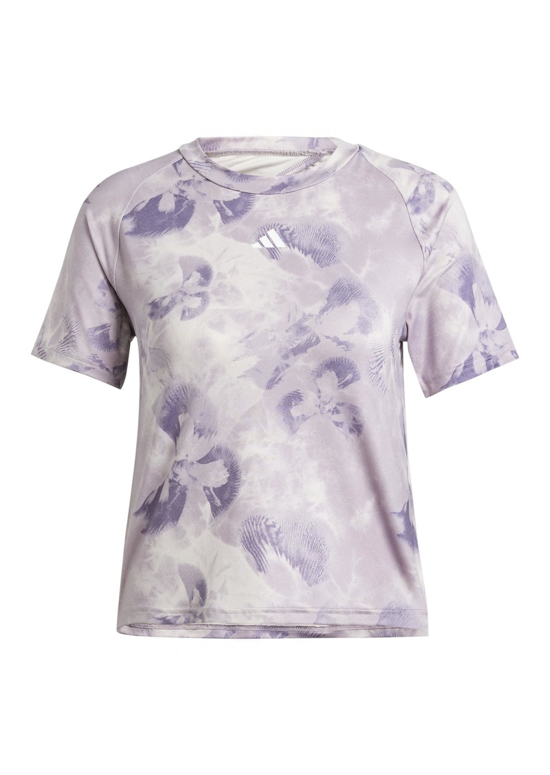 adidas Women's Training Essentials All Over Printed Flower Tie-Dye T-Shirt