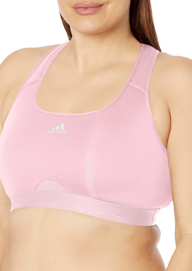 adidas Women's Plus Size Training Medium Support Racer Back Good Level Bra Padded w/ Removable Pads
