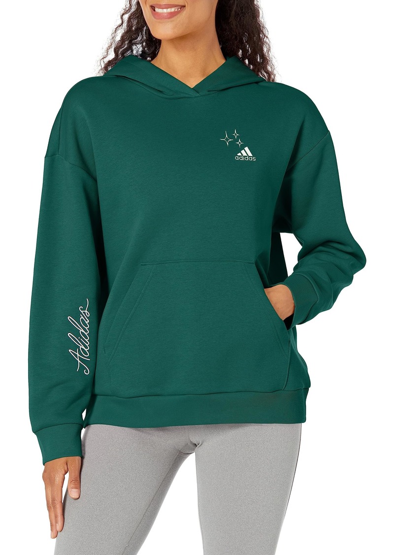 adidas Women's Varsity Scribble Embroidery Fleece Hoodie