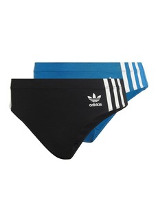 Adidas Women's Wide Side Thong Panty Underwear Black-Bluebird XS