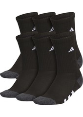 adidas Youth Athletic Cushioned 6-Pack Quarter Socks, Boys', Size 2-5, Black