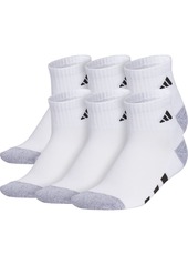 adidas Youth Cushioned 6-Pack Quarter Socks, Size 2-5, Black