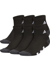 adidas Youth Cushioned 6-Pack Quarter Socks, Boys', Size 2-5, Black