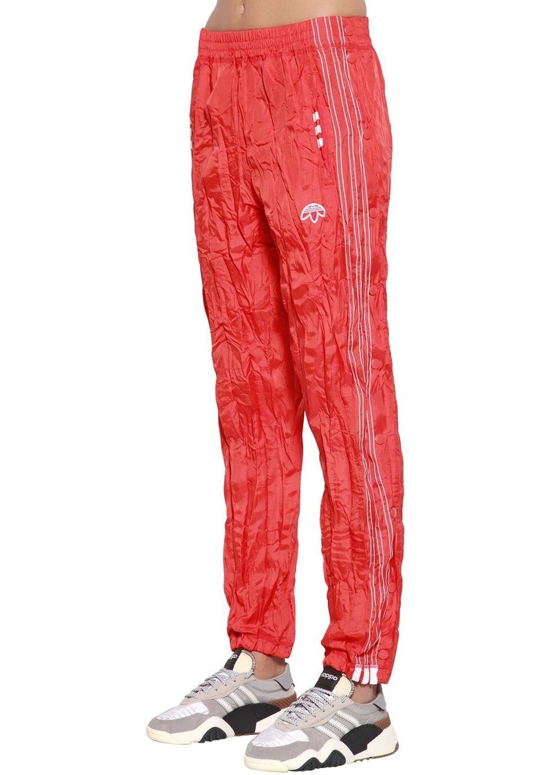 red tear away pants