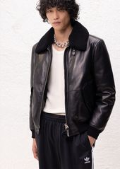 Tom Ford Grained Leather Down Bomber Jacket