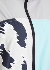 Adidas by Stella McCartney - Color-block leopard-print shell track jacket - Gray - L