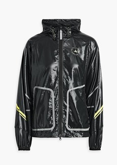 Adidas by Stella McCartney - Logo-print coated shell hooded track jacket - Black - XS