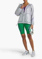 Adidas by Stella McCartney - Logo-print coated shell hooded track jacket - Gray - XS