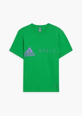 Adidas by Stella McCartney - Logo-print cotton-blend jersey T-shirt - Green - XS