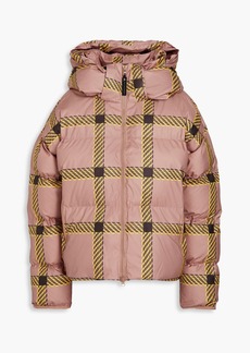 Adidas by Stella McCartney - Quilted checked shell hooded jacket - Pink - M